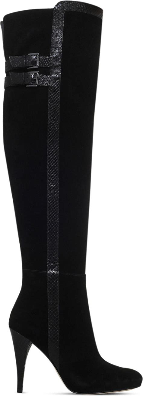 michael kors over the knee boots suede|michael kors bromley wedge boot.